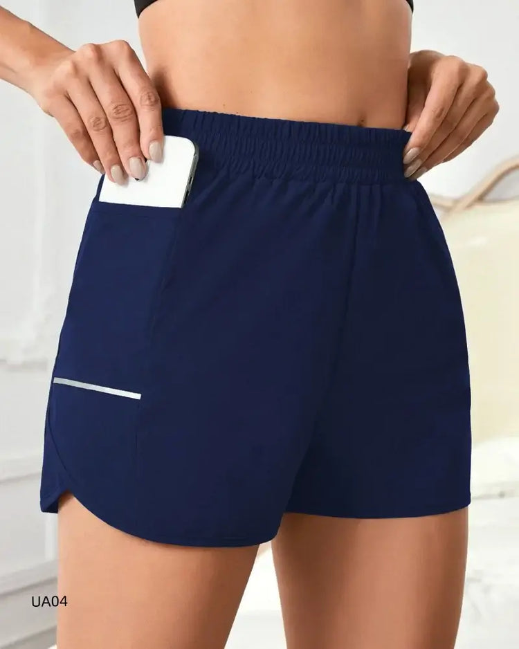 Short sport femme taille haute léger été fitness running poches - Wellness Fusion