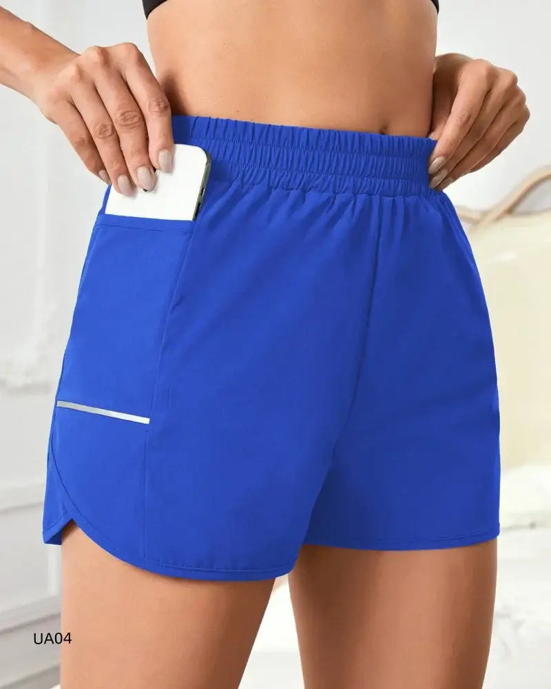 Short sport femme taille haute léger été fitness running poches - Wellness Fusion
