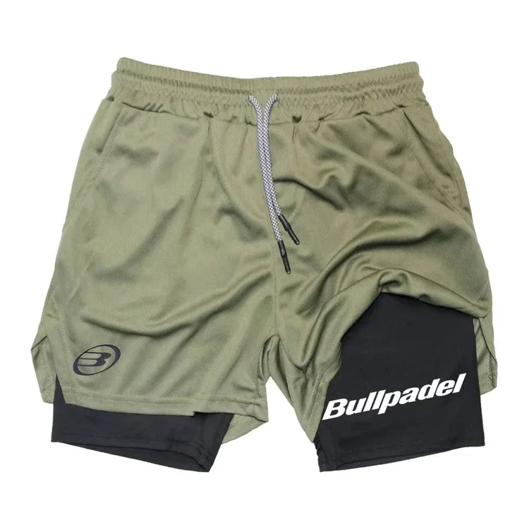 Short sport homme respirant séchage rapide fitness - coloris kaki - Wellness Fusion