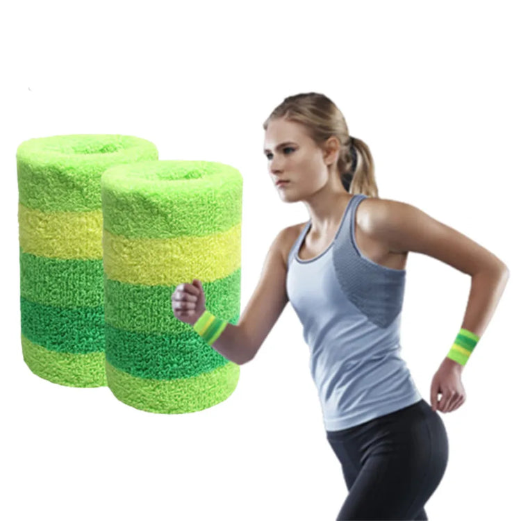 Bracelet sport rayé coton coloré support poignet homme femme - Wellness Fusion