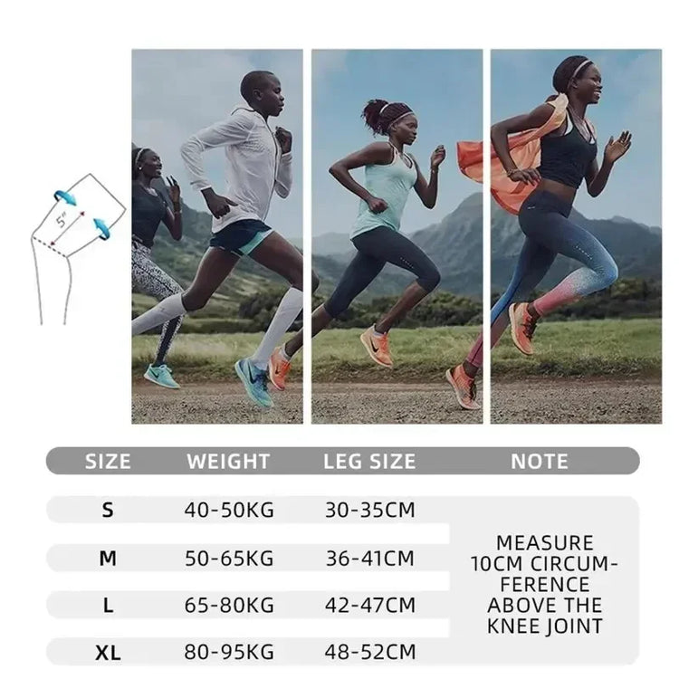Manchon compression genou sangles ajustables course entraînement sport - Wellness Fusion