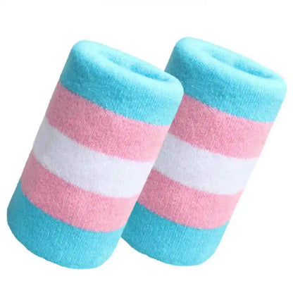 Bracelet sport rayé coton coloré support poignet homme femme - Wellness Fusion