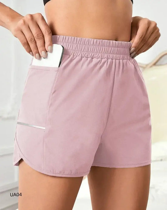 Short sport femme taille haute léger été fitness running poches - Wellness Fusion