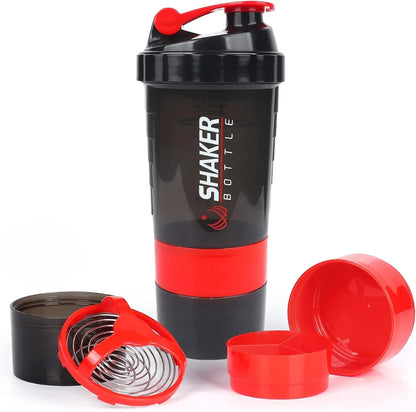 Shaker protéine 500ml portable mélangeur fitness - coloris rouge - Wellness Fusion