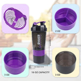 Shaker protéine 500ml portable mélangeur fitness sans grumeaux - Wellness Fusion
