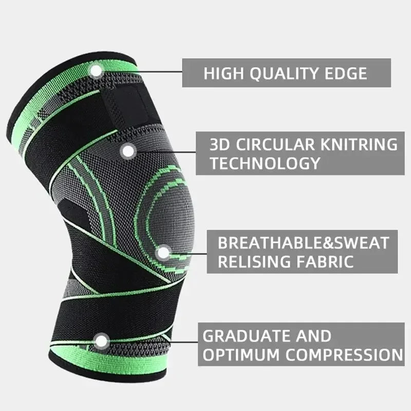 Manchon compression genou sangles ajustables course entraînement sport - Wellness Fusion