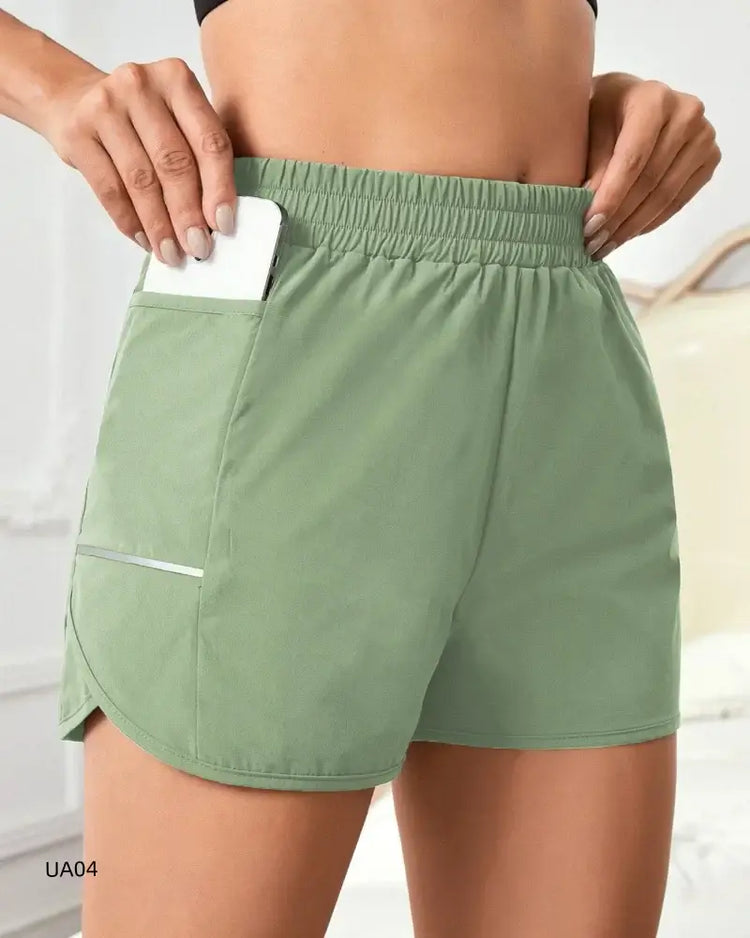 Short sport femme taille haute léger été fitness running poches - Wellness Fusion